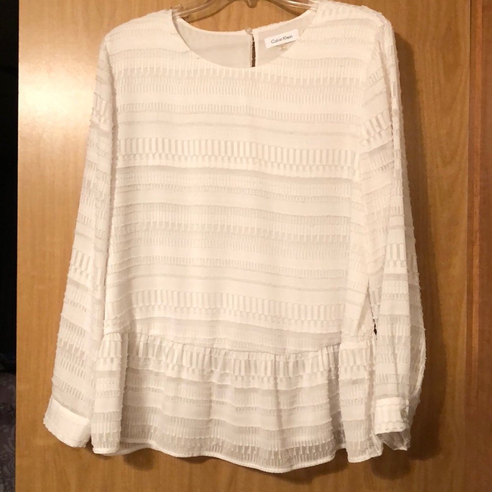 Calvin Klein ruffle blouse.